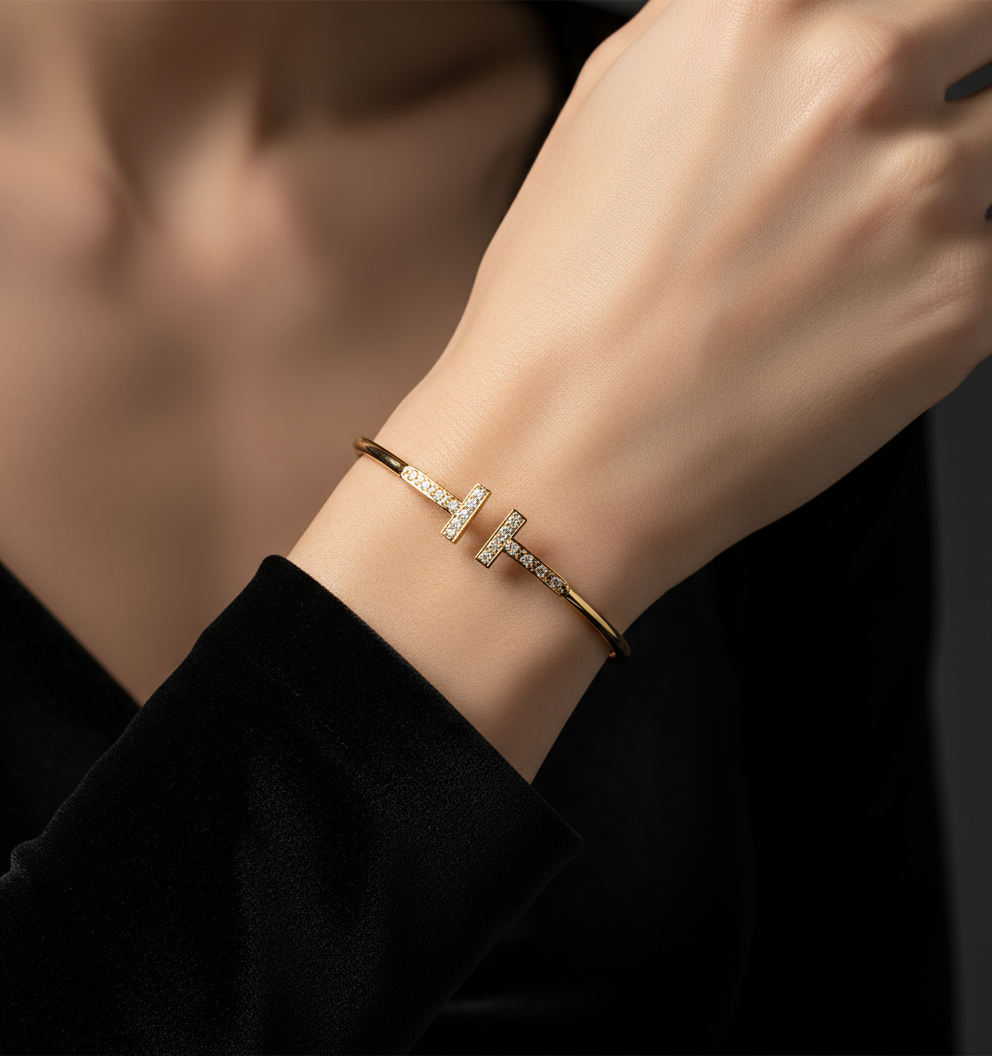 T Wire Diamond Bracelet